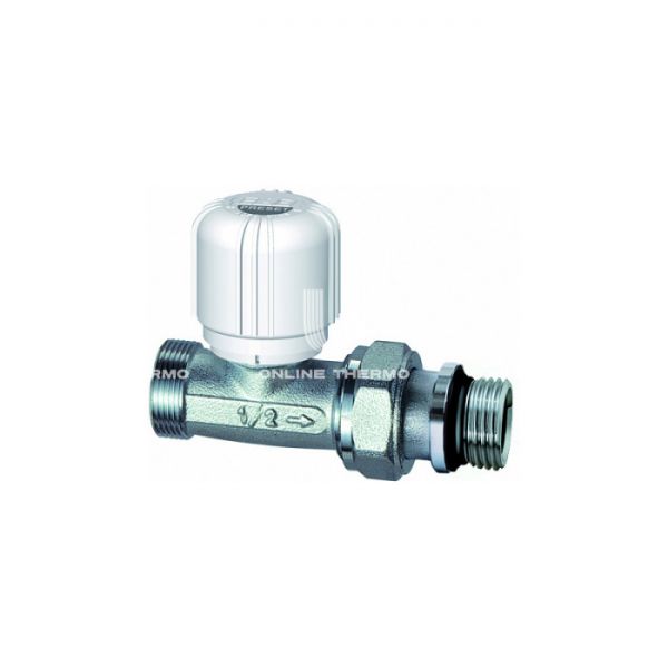 Термостатический клапан (терморегулятор) FAR FT 1638 C12, 1/2" М24х19 НР, прямой, хром, без преднастройки