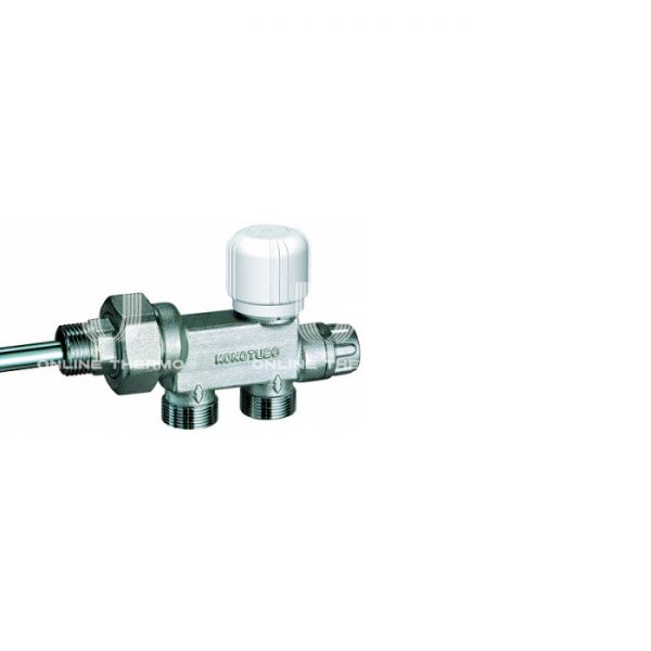 Узел нижнего подключения FAR Рапира, FV 1420 C34, 3/4" М24х19 НР, прямой, термостатический, для однотрубных, хром