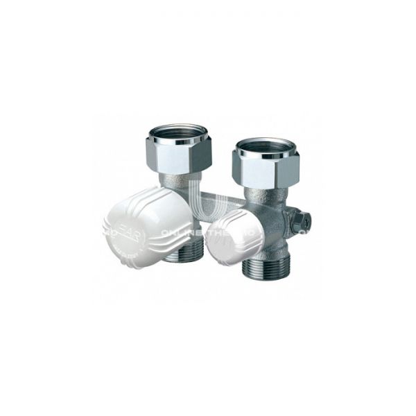 Узел нижнего подключения FAR, FV 1483, 3/4"х3/4"ЕК НР-НГ, прямой, термостатический, с подключением ЕК, хром