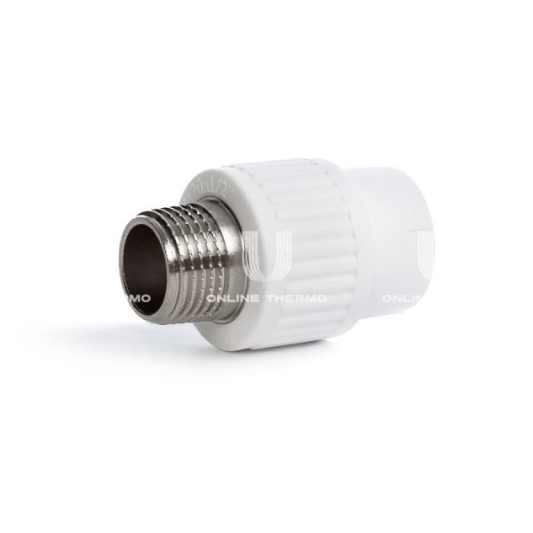 Муфта переходная (переходник) ППР (полипропиленовая) с наружной резьбой Fusitek FT04301, 20х1/2", комбинированная