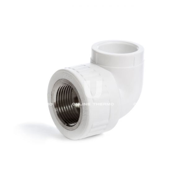 Угольник (угол) 90° с внутренней резьбой ППР (полипропиленовый) Fusitek FT04403, 25х1/2", комбинированный