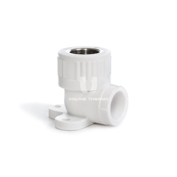 Угольник настенный (водорозетка) ППР (полипропиленовый) Fusitek FT04601, 20х1/2", с креплением, комбинированный