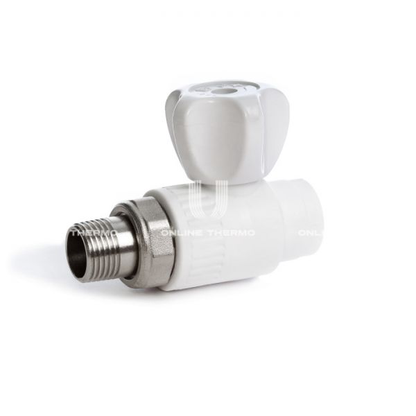 Радиаторный шаровой кран ППР (полипропиленовый) Fusitek FT07301, 20х1/2, прямой, со сгоном