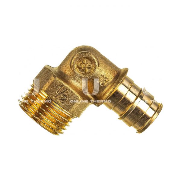 Угольник (угол) 90° с наружной резьбой Giacomini GX127Y045, 25х3/4", комбинированный, аксиальный