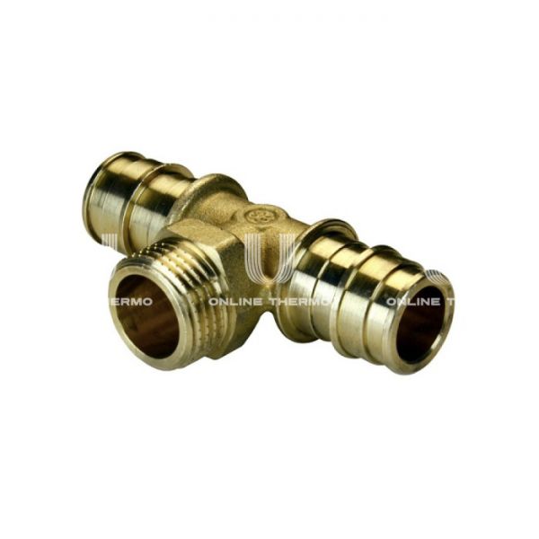 Тройник с наружной резьбой Giacomini GX153Y034, 20х1/2", латунный, аксиальный