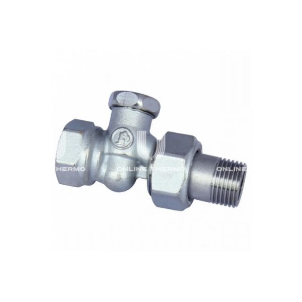 Запорный радиаторный клапан ручной Giacomini R17DX004, 3/4", ВР-НР, прямой, хромированный