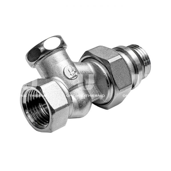 Запорный радиаторный клапан ручной Giacomini R17X033, 1/2", ВР-НР, прямой, с антипротечкой, хромированный