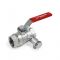 Кран шаровый Giacomini R250SX006 1 1/4" ВР, с заглушкой 1/4" и дренажным вентилем, ручка-рычаг