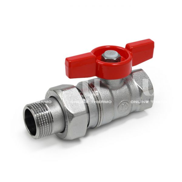 Кран шаровый с разъемным соединением Giacomini R259X009 1 1/4" ВР-НР, ручка-бабочка