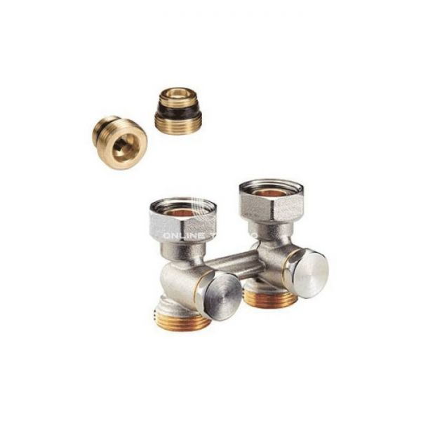 Узел нижнего подключения Giacomini R387X012 1/2"x3/4" EK НР, прямой, с подключением ЕК, хромированный