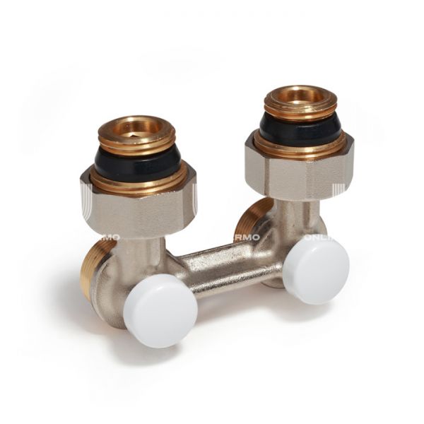 Узел нижнего подключения Giacomini R388LX012 1/2"x3/4" EK НР, угловой, с подключением ЕК, хромированный