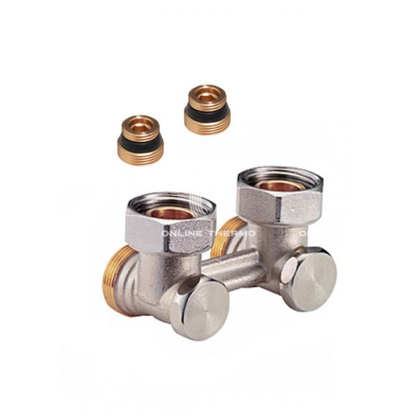 Узел нижнего подключения Giacomini R388X012 1/2"x3/4" EK НР, угловой, с подключением ЕК, хромированный