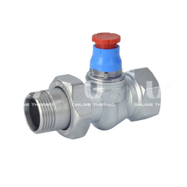 Термостатический клапан (терморегулятор) Giacomini R402X034 3/4" ВР-НР, прямой, хромированный, без преднастройки