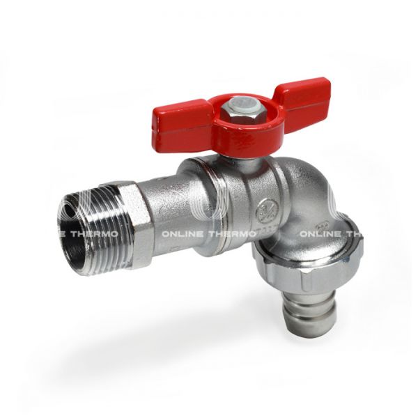 Кран шаровый водоразборный со штуцером Giacomini R620X014 3/4" НР-штуцер, ручка-бабочка