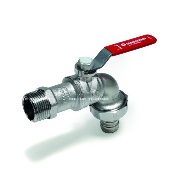 Кран шаровый водоразборный со штуцером Giacomini R621X003 1/2" НР-штуцер, ручка-рычаг