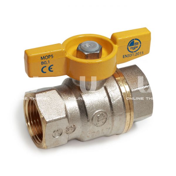 Кран шаровый газовый Giacomini R731GAX004 3/4" ВР, полнопроходной, ручка-бабочка