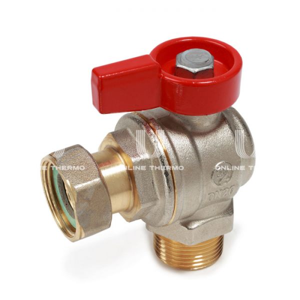 Кран шаровый угловой Giacomini R780PX013 1/2" НР-НГ, полнопроходной, ручка-флажок