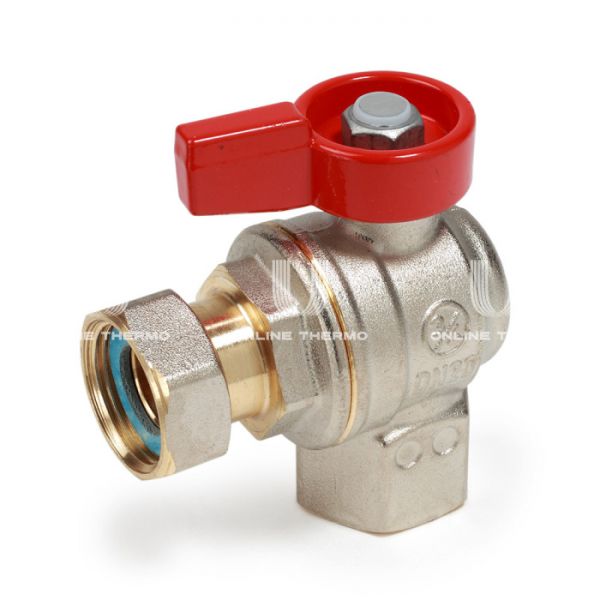 Кран шаровый угловой Giacomini R781PX013 1/2" ВР-НГ, полнопроходной, ручка-флажок