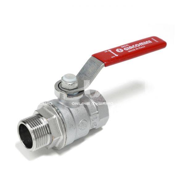 Кран шаровый Giacomini R854LX027 1 1/2" ВР-НР, полнопроходной, ручка-рычаг