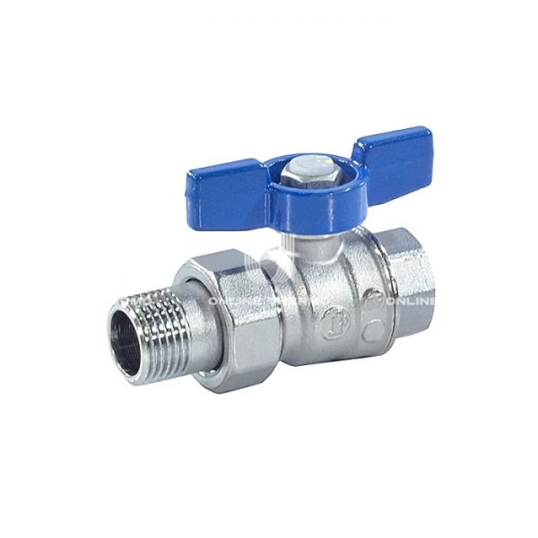 Кран шаровый с разъемным соединением Giacomini R859X345 3/4" ВР-НР, полнопроходной, ручка-бабочка