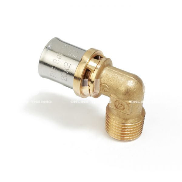 Угольник (угол) 90° с наружной резьбой Giacomini RM127Y033, 16х1/2", пресс-фитинг