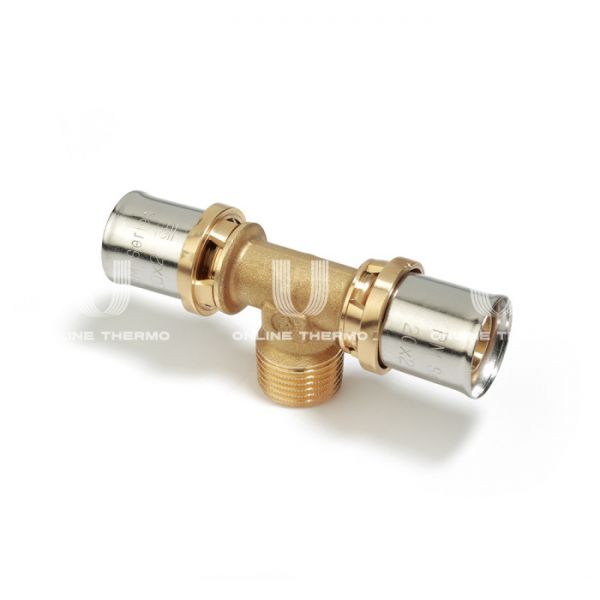 Тройник с наружной резьбой Giacomini RM153Y037, 20х1/2"х20, пресс-фитинг