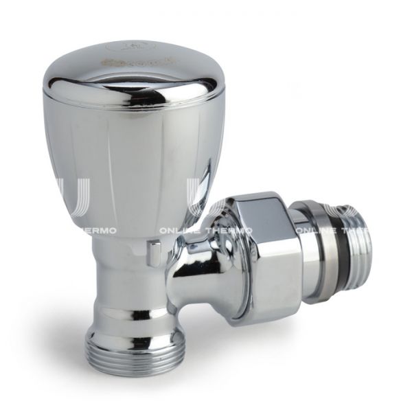 Термостатический клапан (терморегулятор) Giacomini T431CX003 1/2" НР, угловой, хром, с преднастройкой