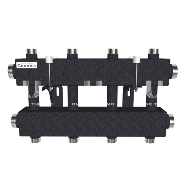 Модульный распределительный коллектор Gidruss (Гидрусс) MK-150-4DUx25, до 150 кВт, конструкционная сталь