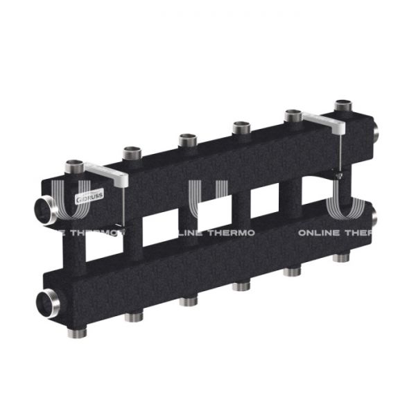 Модульный распределительный коллектор Gidruss (Гидрусс) MK-150-6DUx25, до 150 кВт, конструкционная сталь