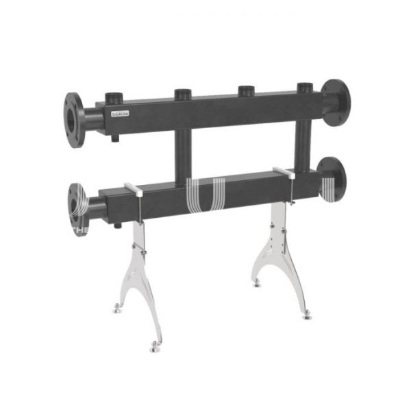 Модульный распределительный коллектор Gidruss (Гидрусс) MK-400-2x50 DN65, фланец, до 400 кВт, конструкционная сталь