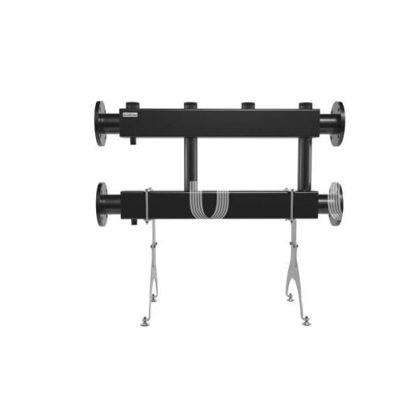 Модульный распределительный коллектор Gidruss (Гидрусс) MK-600-2x50 DN80, фланец, до 600 кВт, конструкционная сталь