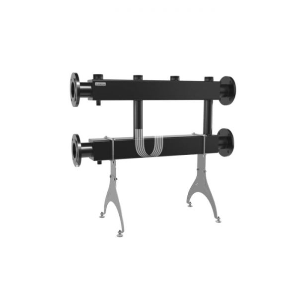 Модульный распределительный коллектор Gidruss (Гидрусс) MK-600-2x50 DN80, фланец, до 600 кВт, конструкционная сталь