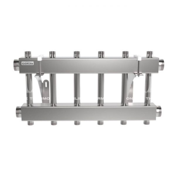 Модульный распределительный коллектор Gidruss (Гидрусс) MKSS-250-6DU, до 250 кВт, нержавеющая сталь
