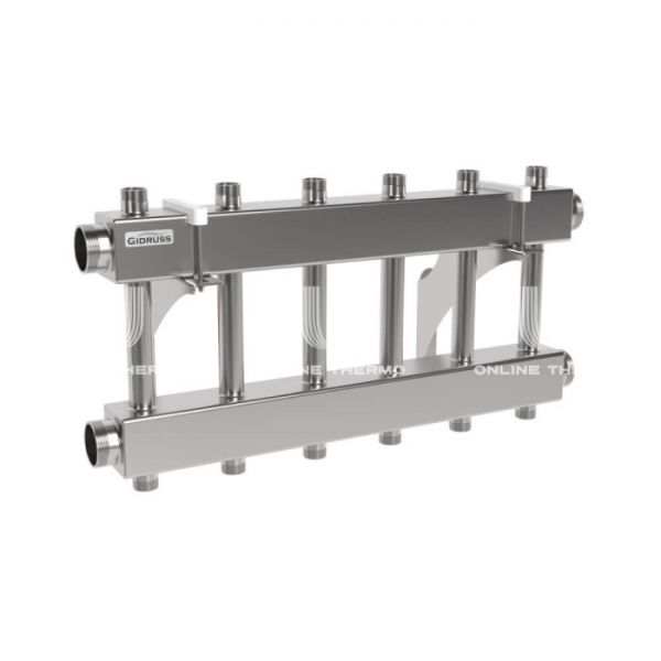Модульный распределительный коллектор Gidruss (Гидрусс) MKSS-250-6DU, до 250 кВт, нержавеющая сталь