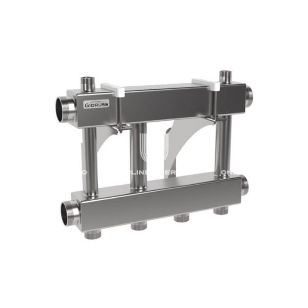 Модульный распределительный коллектор Gidruss (Гидрусс) MKSS-250-2x32, до 250 кВт, нержавеющая сталь