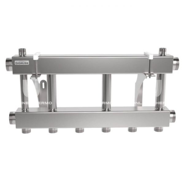 Модульный распределительный коллектор Gidruss (Гидрусс) MKSS-250-3x32, до 250 кВт, нержавеющая сталь