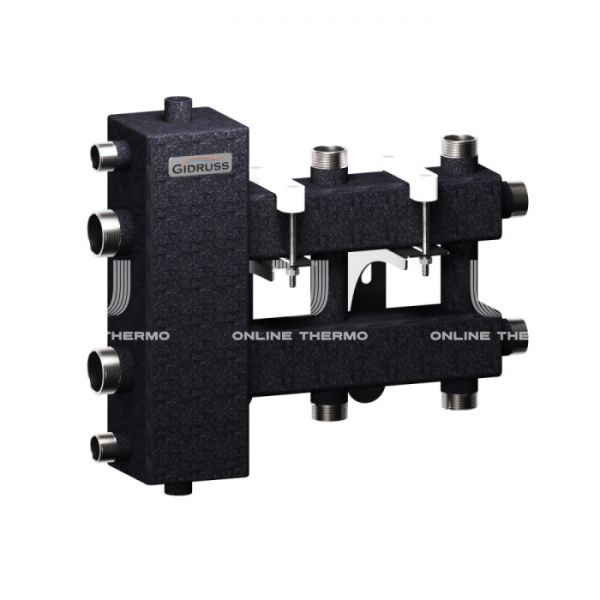 Балансировочный коллектор Gidruss (Гидрусс) BM-100-3DU, до 100 кВт, конструкционная сталь, черный муар