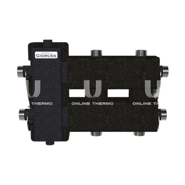 Балансировочный коллектор Gidruss (Гидрусс) BM-60-3DU.EPP, до 60 кВт, конструкционная сталь, с термоизоляцией