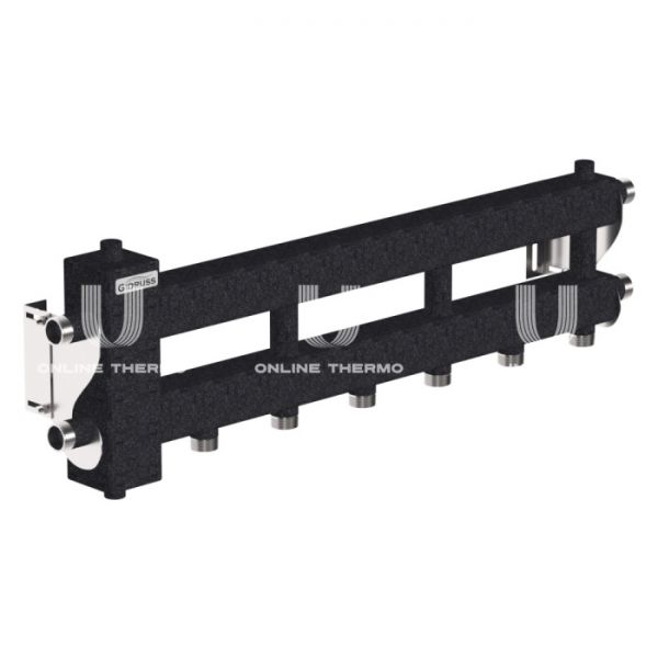 *Балансировочный коллектор Gidruss (Гидрусс) BM-60-4D, до 60 кВт, конструкционная сталь, черный муар