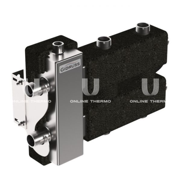 Балансировочный коллектор Gidruss (Гидрусс) BMSS-60-3DU.EPP, до 60 кВт, нержавеющая сталь, с термоизоляцией