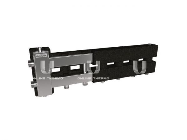 Балансировочный коллектор Gidruss (Гидрусс) BMSS-60-4D.EPP, до 60 кВт, нержавеющая сталь, с термоизоляцией