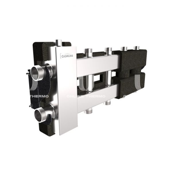 Балансировочный коллектор Gidruss (Гидрусс) BMSS-80-5DU.EPP, до 80 кВт, нержавеющая сталь, с термоизоляцией