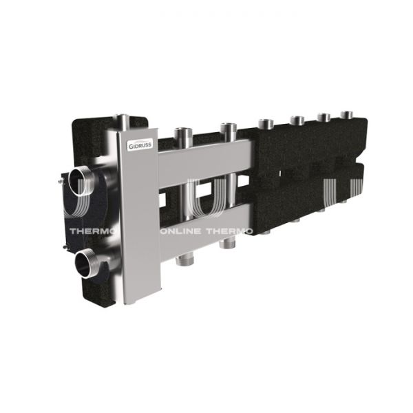 Балансировочный коллектор Gidruss (Гидрусс) BMSS-80-7DU.EPP, до 80 кВт, нержавеющая сталь, с термоизоляцией