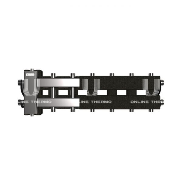 Балансировочный коллектор Gidruss (Гидрусс) BMSS-80-7DU.EPP, до 80 кВт, нержавеющая сталь, с термоизоляцией