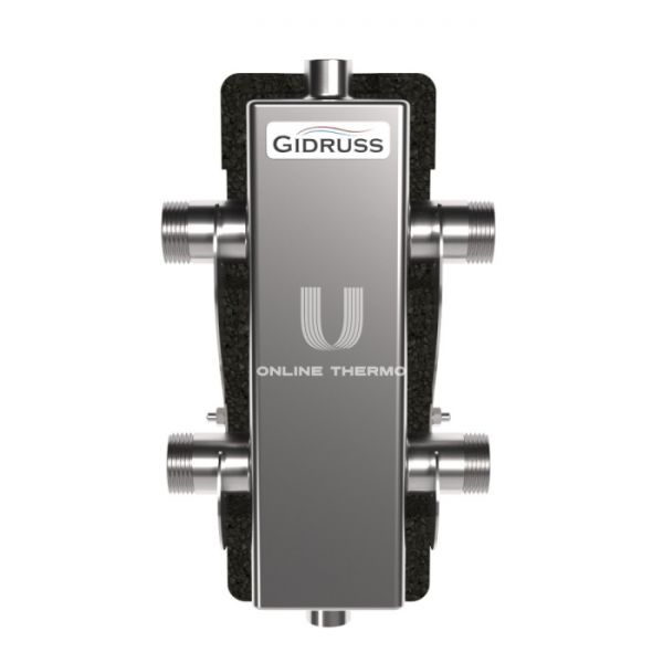 Гидравлический разделитель (гидрострелка) Gidruss (Гидрусс) GRSS-60-25.EPP DN-25, до 60 кВт, с термоизоляцией, нержавеющая сталь