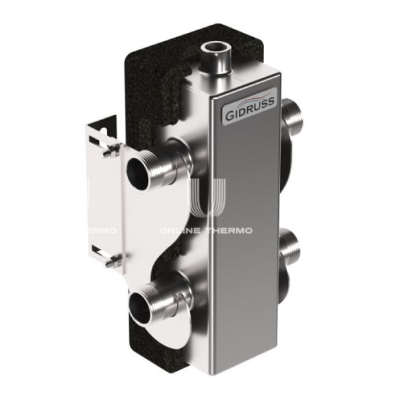 Гидравлический разделитель (гидрострелка) Gidruss (Гидрусс) GRSS-60-25.EPP DN-25, до 60 кВт, с термоизоляцией, нержавеющая сталь