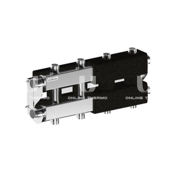 Модульный распределительный коллектор Gidruss (Гидрусс) MKSS-100-4DU.EPP, до 100 кВт,  нержавеющая сталь, с термоизоляцией