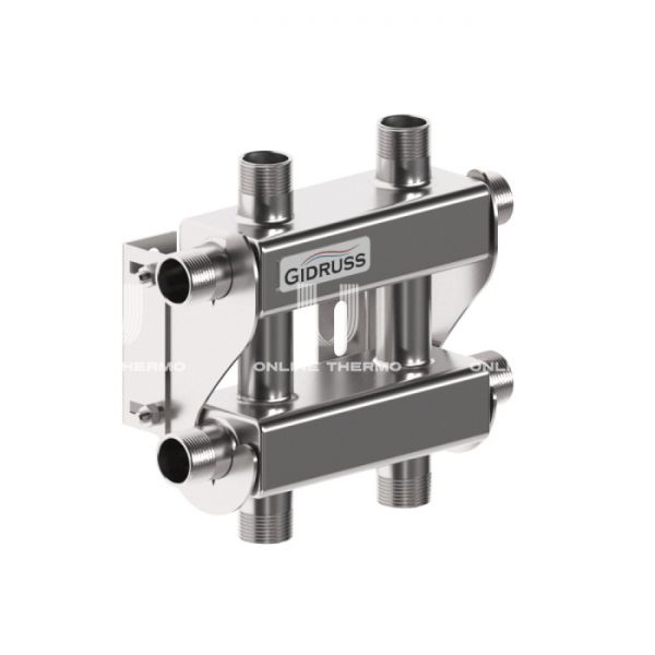 Модульный распределительный коллектор Gidruss (Гидрусс) MKSS-40-3DU, до 40 кВт, нержавеющая сталь