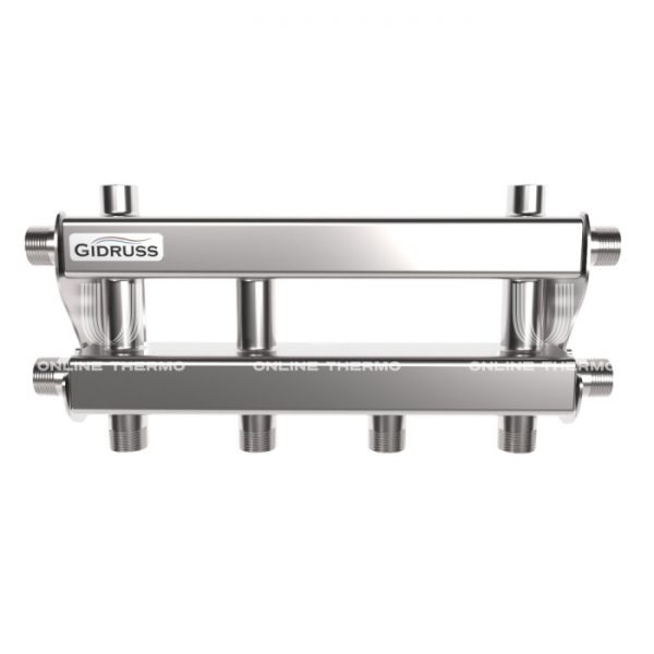 Модульный распределительный коллектор Gidruss (Гидрусс) MKSS-40-3D, до 40 кВт, нержавеющая сталь