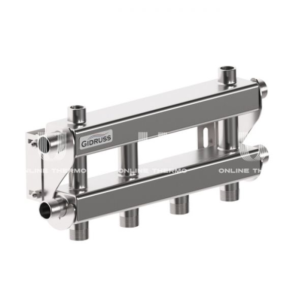 Модульный распределительный коллектор Gidruss (Гидрусс) MKSS-40-3D, до 40 кВт, нержавеющая сталь